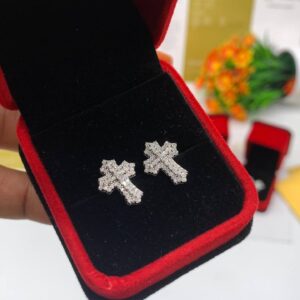 MOISSANITE CROSS EARRINGS