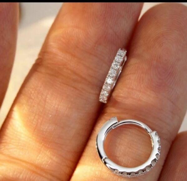 Diamond Hoop Earrings - Image 3