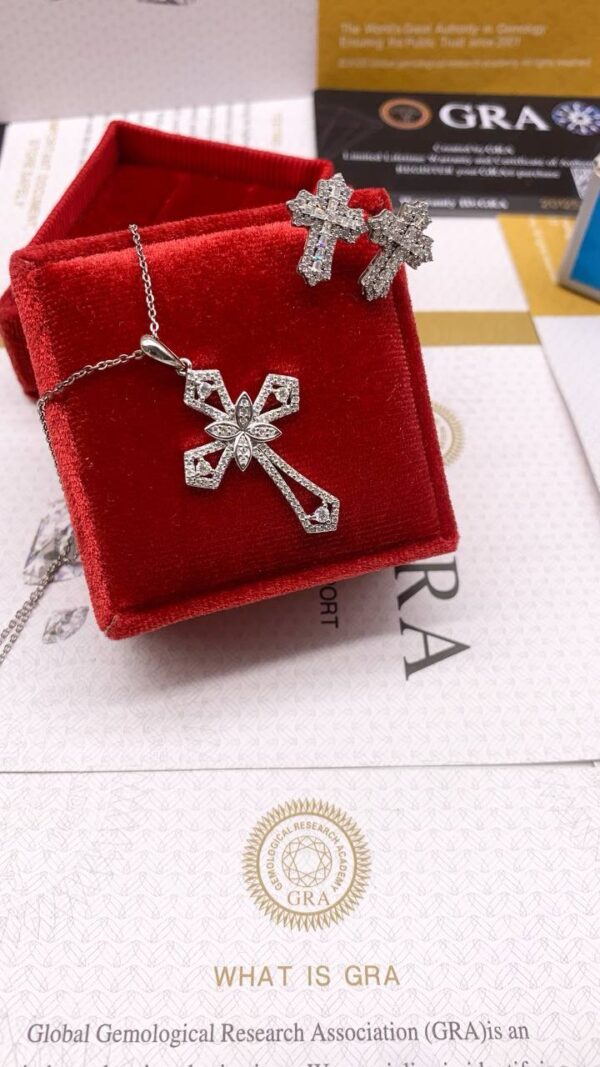 CROSS PENDANT & EARRING SET - Image 3