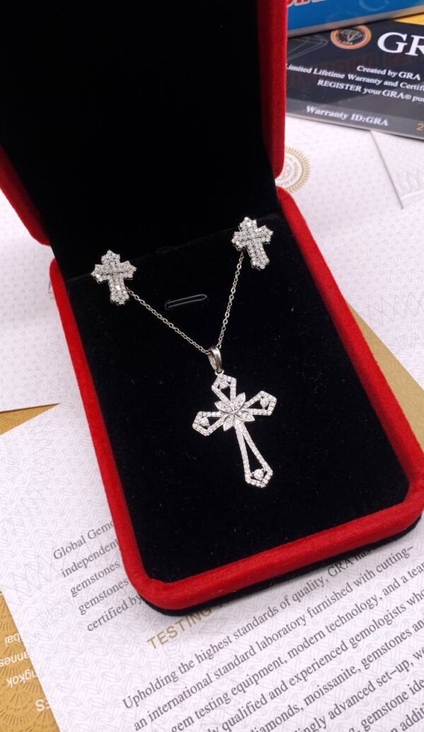 CROSS PENDANT & EARRING SET