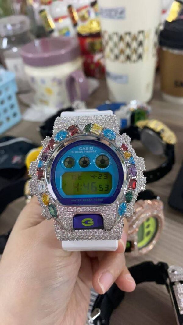 MOISSANITE STONED G-SHOCK WRISTWATCH