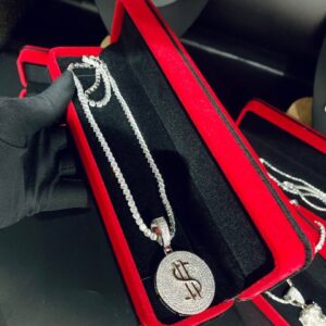 ZIRCONIA DOLLAR SIGN NECKLACE