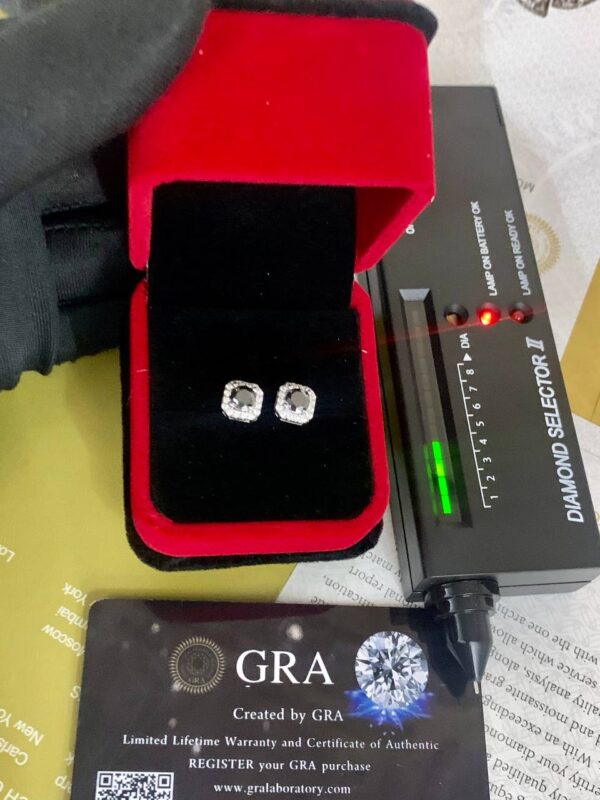 BLACK MOISSANITE EARRINGS - Image 3
