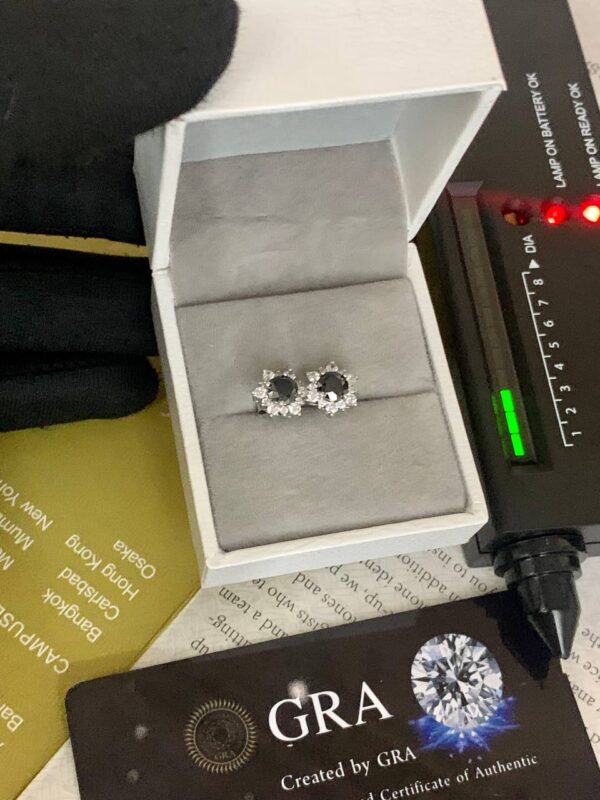 BLACK MOISSANITE EARRINGS - Image 2