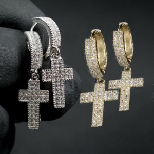 Zirconia Cross Hoop