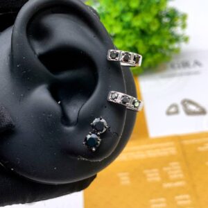 Black Moissanite Earrings (Unisex)