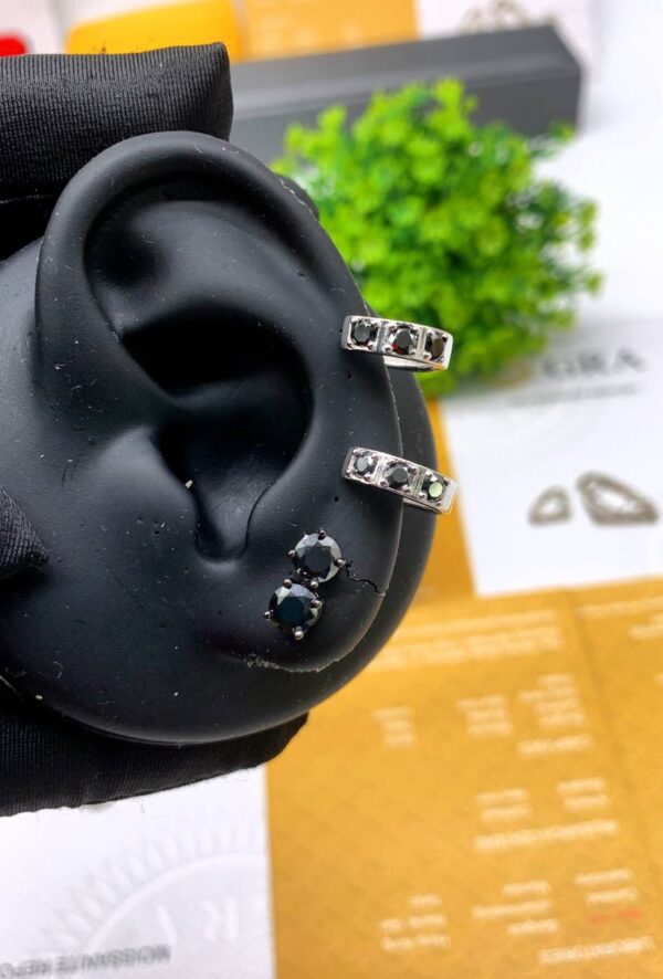 Black Moissanite Earrings (Unisex)