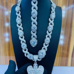 CUBIC ZIRCONIA NECKLACE & BRACELET COMBO